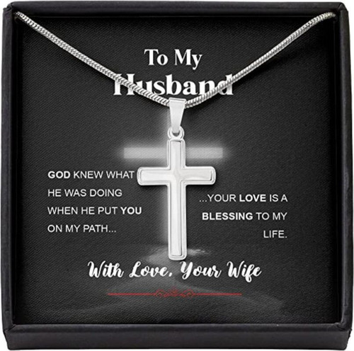 Husband Necklace gift, Husband Gift From Wife God Path Love Bless Love, Necklace Gift For Men, Last Minutes