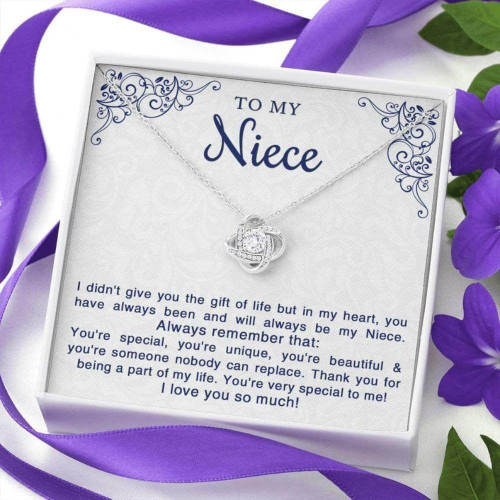 Niece Gift Necklace, Niece Birthday Necklace Gift From Aunt, Niece Gifts For Niece, Love Knot Necklace For Niece