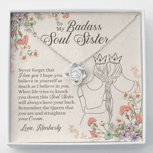 Sister Necklace Gift, To My Badass Unbiological Sister Necklace Gift, Gift For Best Friend, Bestie, BFF, Soul Sister