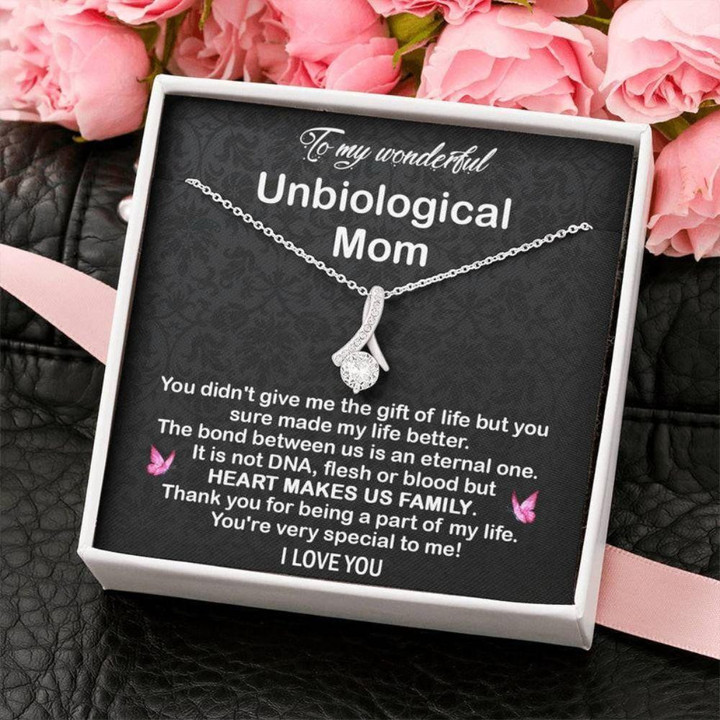 Mom Necklace, To My Unbiological Mom Gift, Mother's Day Gift Necklace, Mother Daughter Gift, Gift For Bonus Mom, Stepmom Necklace