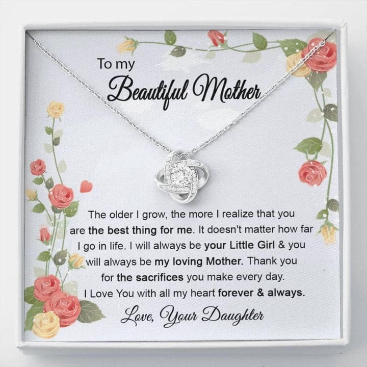 Mom Necklace With Love Knot, Mothers Day Gift For Mom, Necklace For Mom From Daughter, Sentimental Mom Gifts, Mom Mother's Day Gift