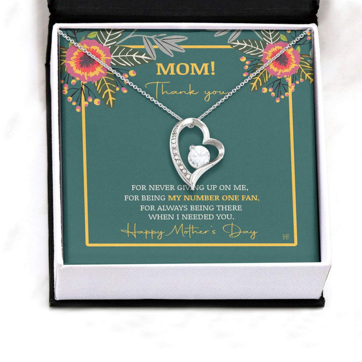 Mom Necklace, Gift For Your Mom On Mother's Day With Floral Forever Love Necklaces