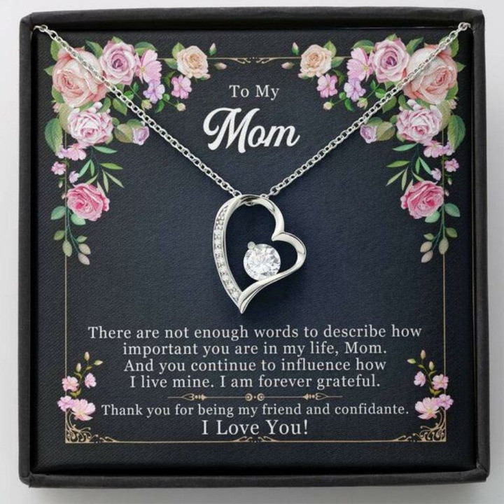 Mom Necklace, To My Mom Enough Words-So Heart Necklace Gift Necklace gift for mom, mother day gift