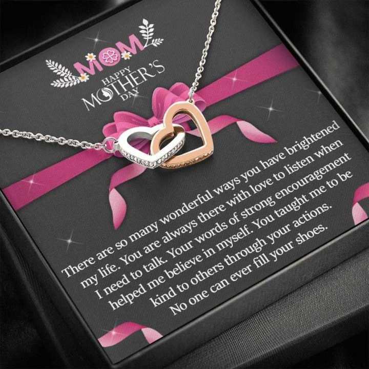 Mom Necklace, Mother's Day Gift ' Necklace To Mom ' Never Fill Your Shoes ' Gift Necklace Message Card Necklace gift for mom, mother day gift