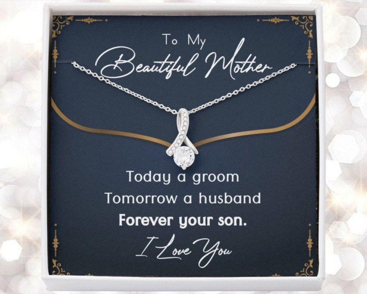 Mom Necklace, Groom Gift To Mother, Mother Of The Groom Gift From Son, Gift From Groom To Mom, Groom To Mother Of The Groom Mother day necklace gift for mom