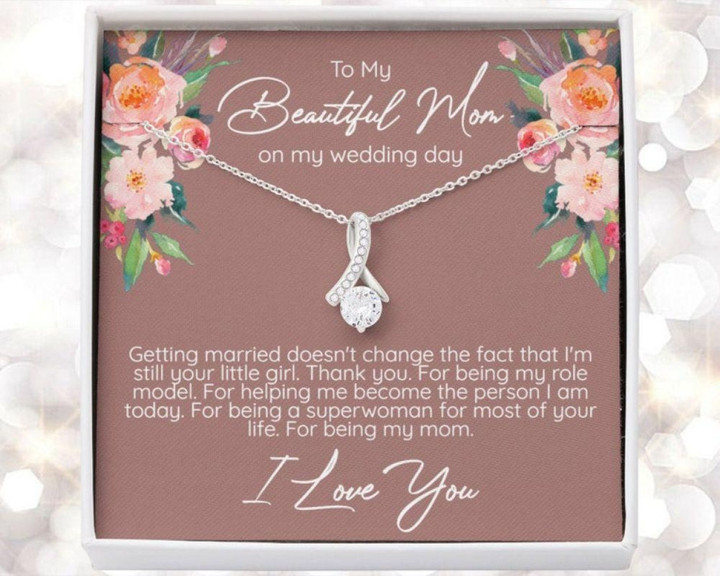 Mom Necklace, Mom Wedding Gift From Bride, Gift For Mom On Wedding Day, Mother Of The Bride Necklace, Wedding Gift For Mom, Bride To Mom Gift Mother day necklace gift for mom