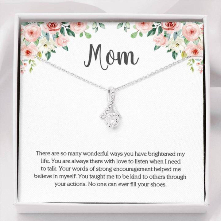 
Mom Necklace, Cubic Zirconia Pendant Necklace For Mom On White Mother day necklace gift for mom