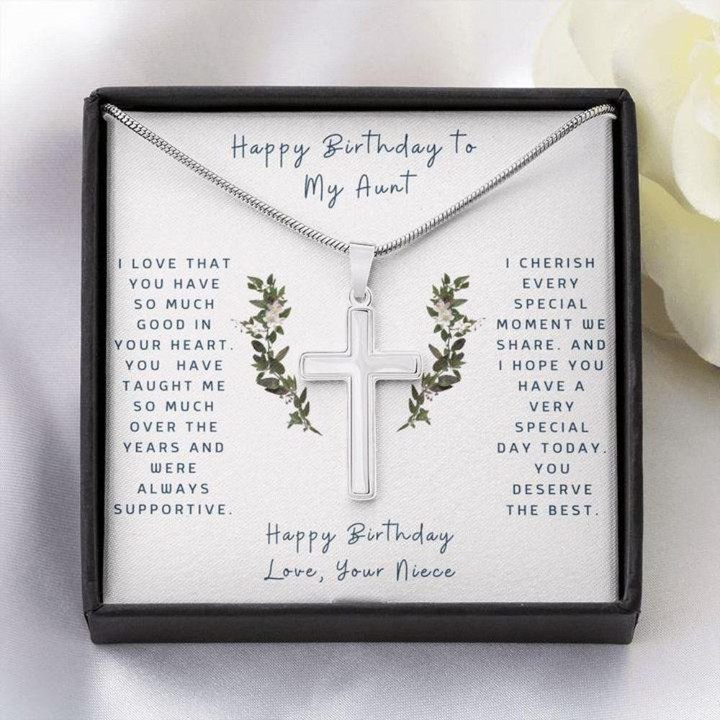 Aunt gift from niece, nephew Aunt Necklace, Cross Necklace To Aunt From Niece  Faithful Cross Necklace  Gift Necklace Message Card