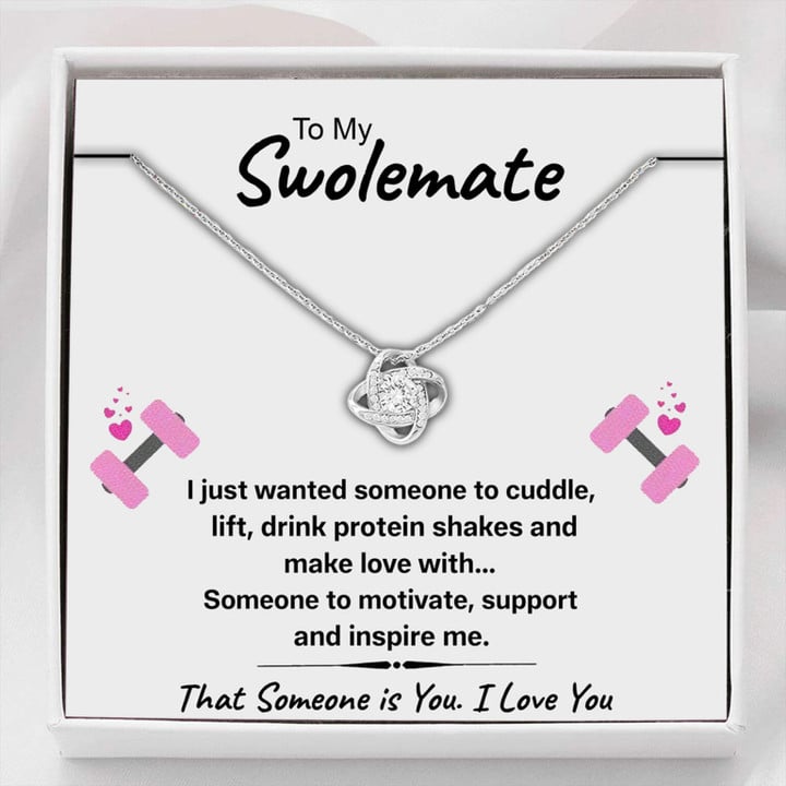 Valentine's day gifts for her Girlfriend Necklace, Wife Necklace, To My Swolemate Someone To Love Knot Necklace Gift