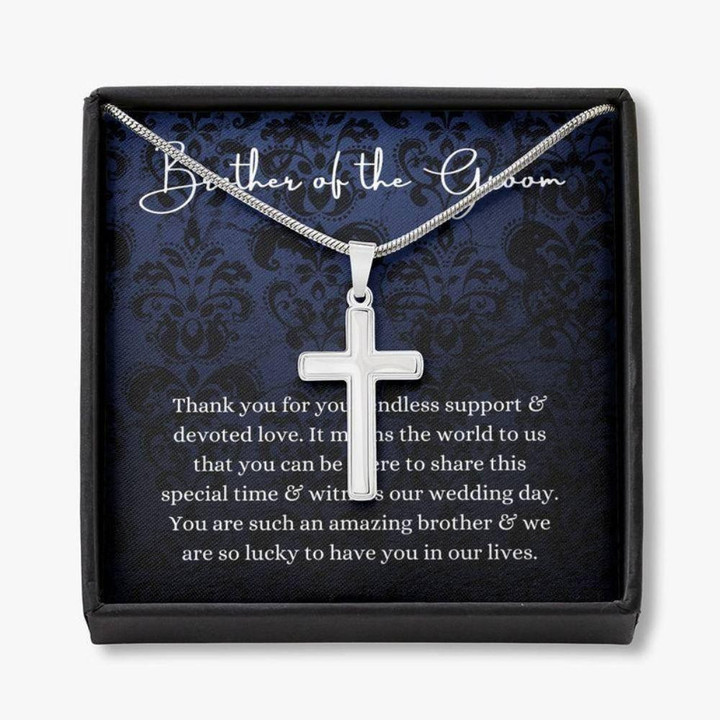 Brother Necklace, Brother Of The Groom Necklace Gift, Wedding Gift From Bride And Groom, Bridal Party Thank You Gift Brother Christmas Gift