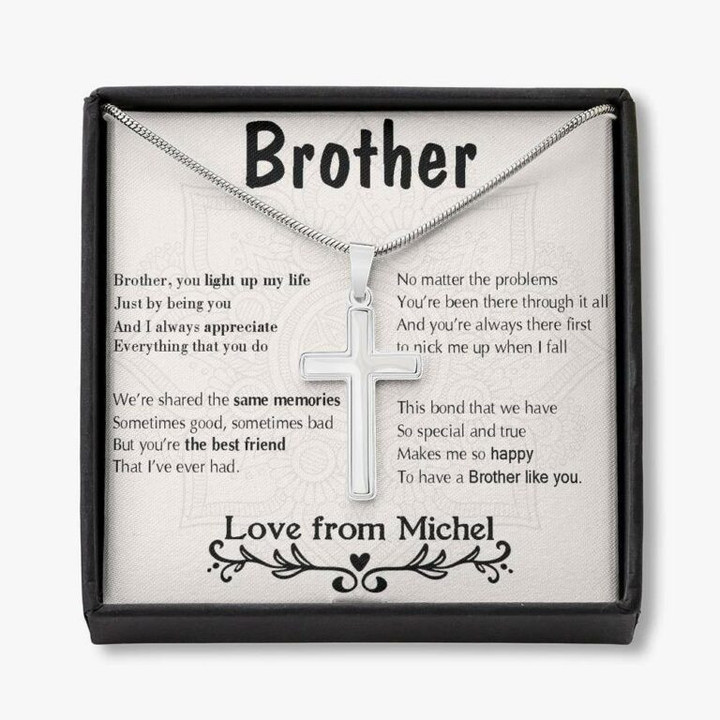 Brother Necklace, Personalized Necklace Gift For Brother, Gift For Brother From Sister, Teenage Brother, Custom Name Brother Christmas Gift