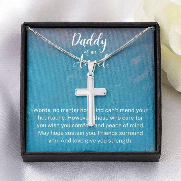 Daddy Of An Angel On Fathers Day Necklace, Loss Of Child Fathers Day Gift, Baby Loss Gift, Memorials Necklace Christmas gift for dad