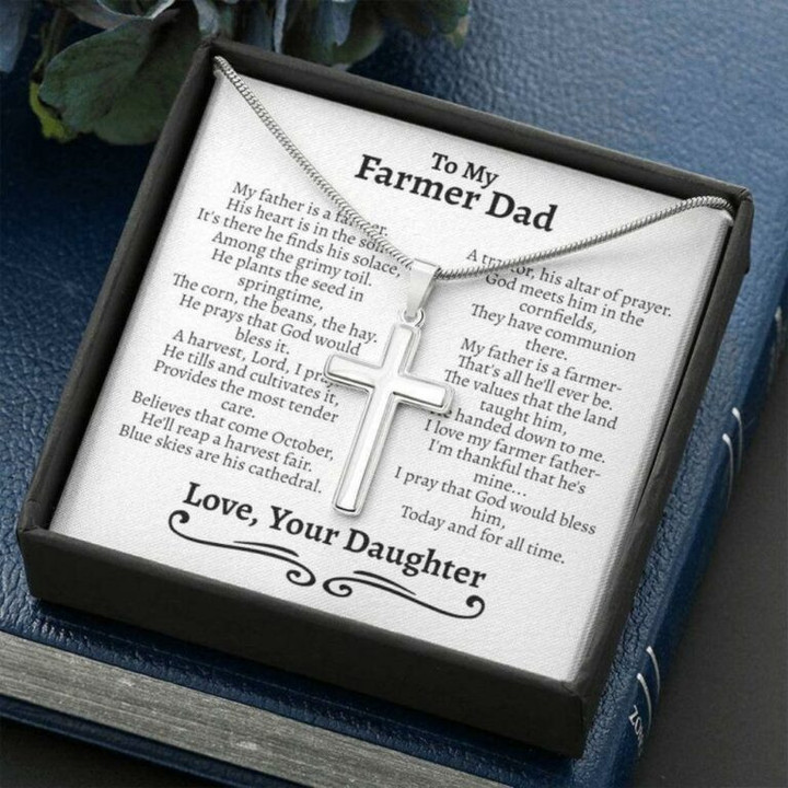 Dad Necklace, Farmer Dad Necklace Gift, Gift For Hobby Farmers, Farm Dad, Farmer Gifts For Dad Christmas gift for dad