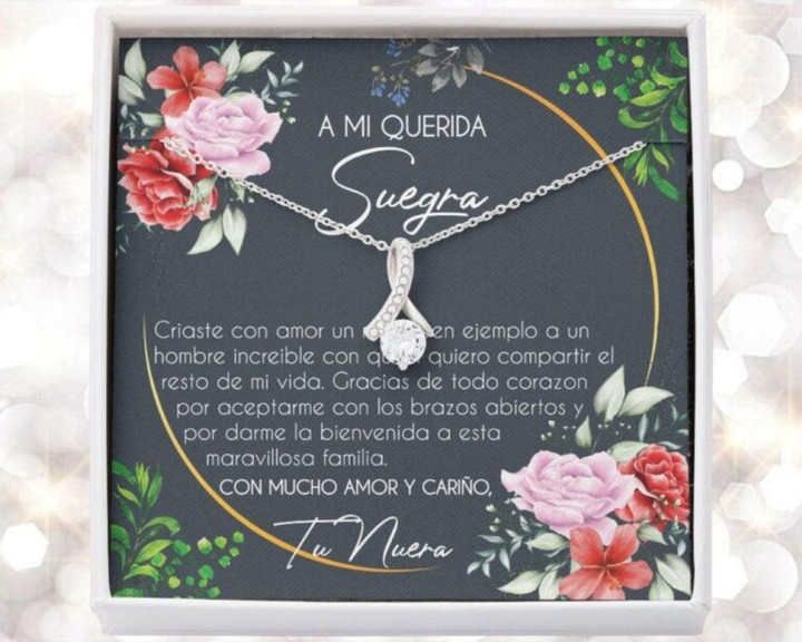 Mom Necklace, Mother-in-law Necklace, Suegra Gift, Regalo Para Mi Suegra, Spanish Mother-In-Law Necklace Gift From Daughter-In-Law Mother Day Gift for Boyfriend's Mom, Mother In Law