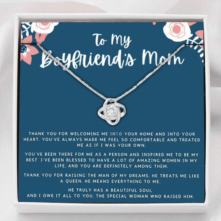 Mother-in-law Necklace, To My Boyfriend's Mom Gifts Thank You Necklace, Gift For Future Mother-in-law Mother Day Gift for Boyfriend's Mom, Mother In Law