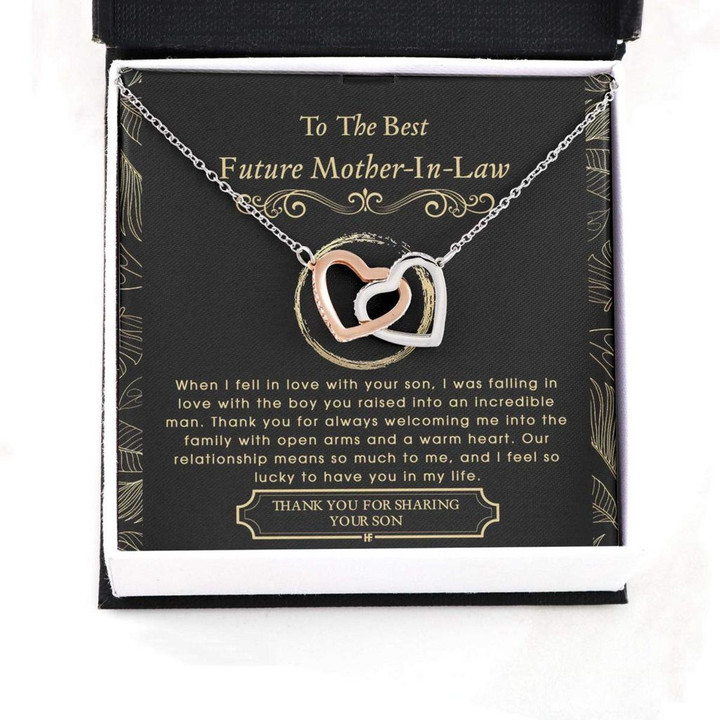 Mother-in-law Necklace, Future Mother In Law Necklace: Gift For Mother's Day From Daughter,Message Card Necklace Mother Day Gift for Boyfriend's Mom, Mother In Law