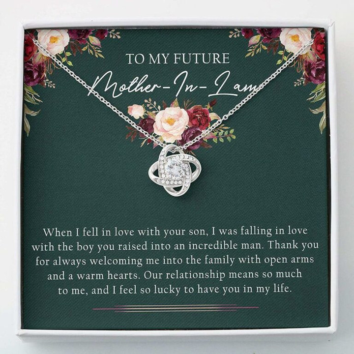 Mother-in-law Necklace, To My Future Mother-in-Law Love Knots Necklace Gift Mother Day Gift for Boyfriend's Mom, Mother In Law