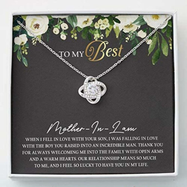 Mother-in-law Necklace, To The Best Mother-In-Law Necklace Gift ' WHEN I FELL IN LOVE WITH YOUR SON Mother Day Gift for Boyfriend's Mom, Mother In Law