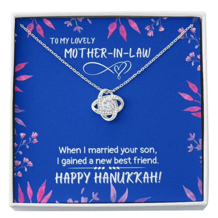 Mother-in-law Necklace, To My Mother-in-law Necklace ' Happy Hanukkah New Best Friend Necklace Mother Day Gift for Boyfriend's Mom, Mother In Law