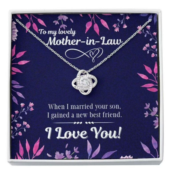 Mother-in-law Necklace, To My Mother-in-law Necklace ' My New Best Friend Card Necklace Mother Day Gift for Boyfriend's Mom, Mother In Law