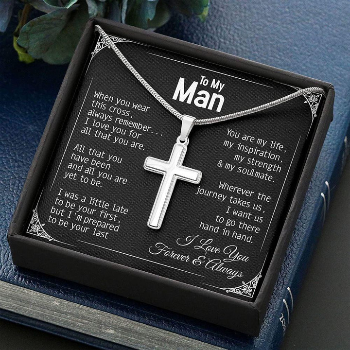 Husband Necklace gift, Boyfriend Necklace, To My Man Necklace You Are My Soulmate Man Cross Necklace