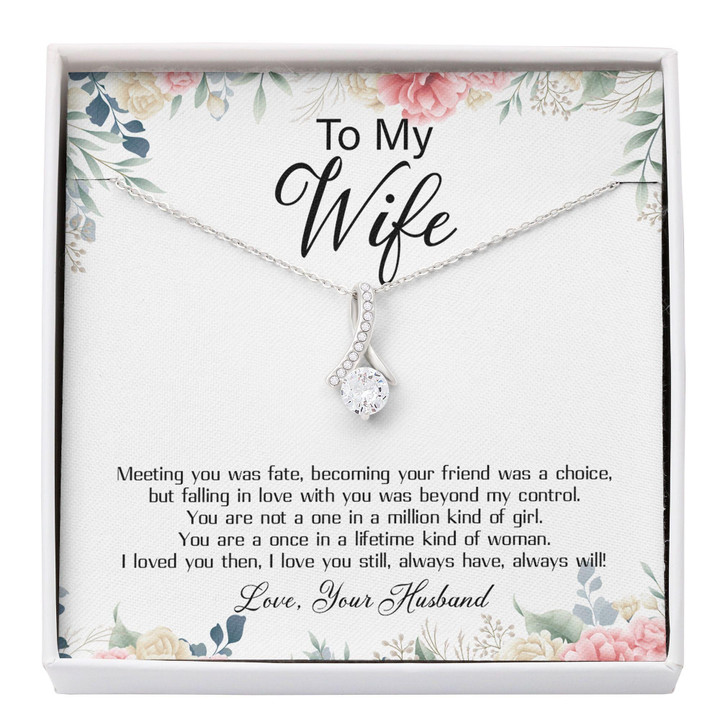 Wife Necklace gift, To My Wife Necklace gift, Husband To Wife Necklace gift, Gift For Wife With Message Card Gift Box