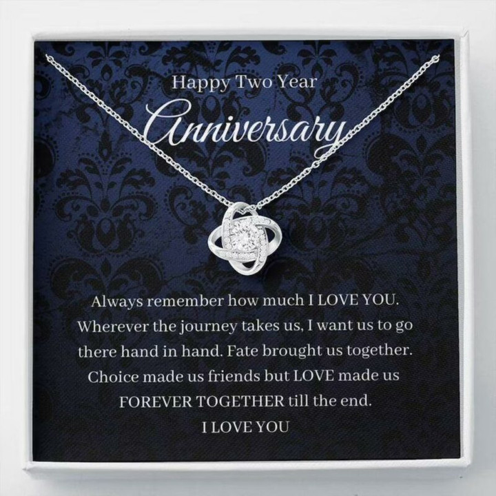 Wife Necklace gift, 2nd Wedding Anniversary Necklace Gift For Wife Cotton Anniversary Second 2 Year