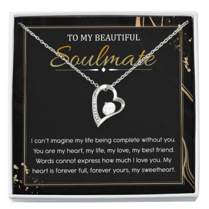 Wife Necklace gift, To My Beautiful Soulmate Necklace, Soulmate Gift, Gift For Wife From Husband, Forever Love