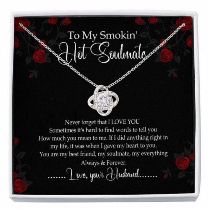 Wife Necklace gift, Girlfriend Necklace, Soulmate Necklace, To My Smokin Hot Soulmate