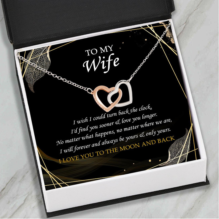 Wife Necklace gift, Wife Gifts  Interlocking Hearts Necklace  To My Wife From Husband  Gift For Anniversary Birthday
