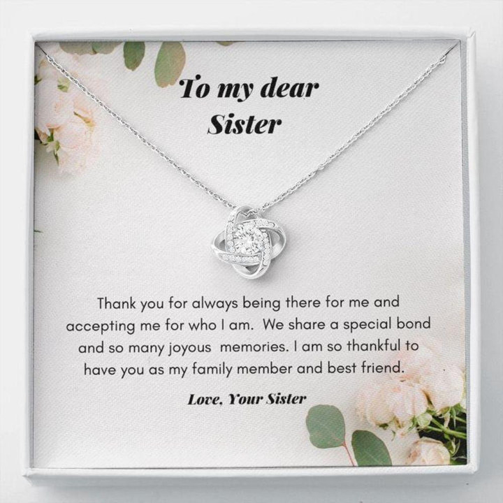 Sister Necklace Gift  Gift To Sister  Gift Necklace With Message Card To My Sister  Thankful