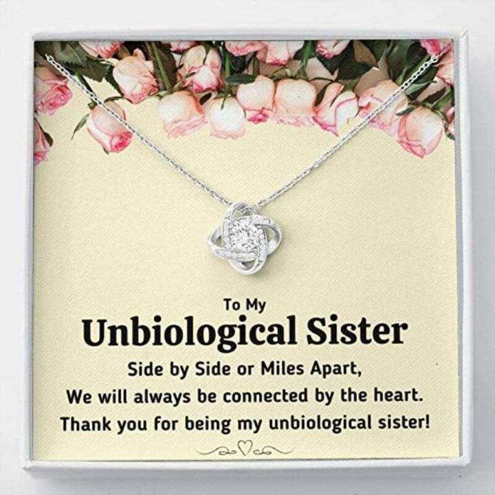 Sister Necklace Gift, To My Unbiological Sister Connected By The Heart Necklace. Gift For Best Friend Soul Sister GirlFriend