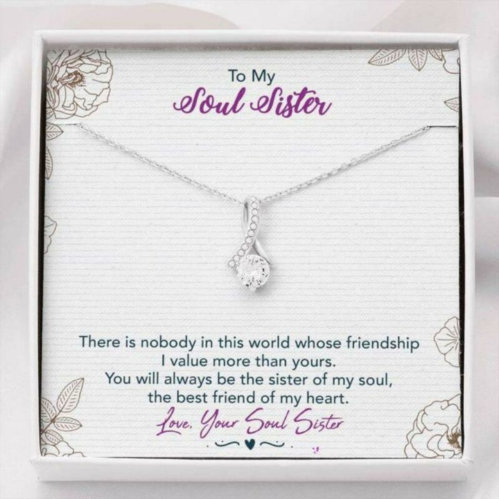 Sister Necklace Gift, To My Soul Sister Best Friend Necklace Gift This World  So