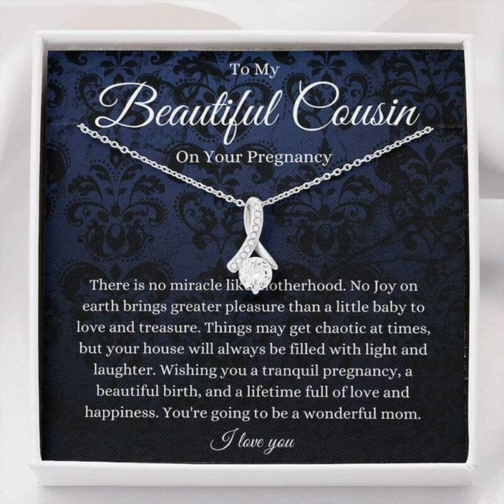 Cousin Necklace, Cousin Pregnancy Necklace, Gift For Mom To Be, Gift For Expecting Mom`