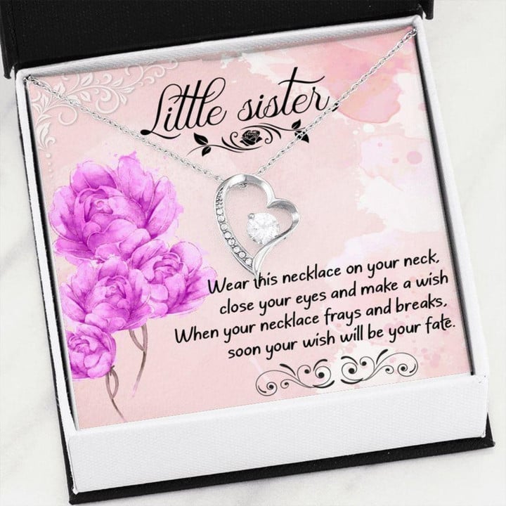 Sister Necklace Gift, Little Sister Wish Necklace, Sister Birthday Gift, Younger Sister Gift From Big Sister, Sister Christmas Gift, Forever