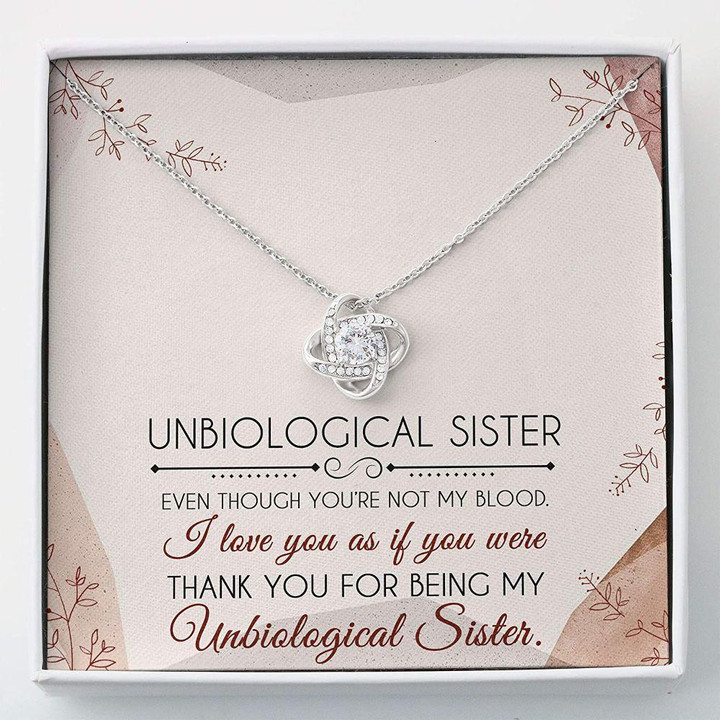 Sister Necklace Gift  Unbiological Sister Necklace Gift Gifts  Love Knots  Necklace With Gift Box For Birthday Christmas