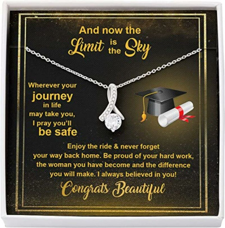 Daughter Necklace, Inspirational Graduation Gift Necklace For Her Girls Senior 2021, Masters Degree Phd