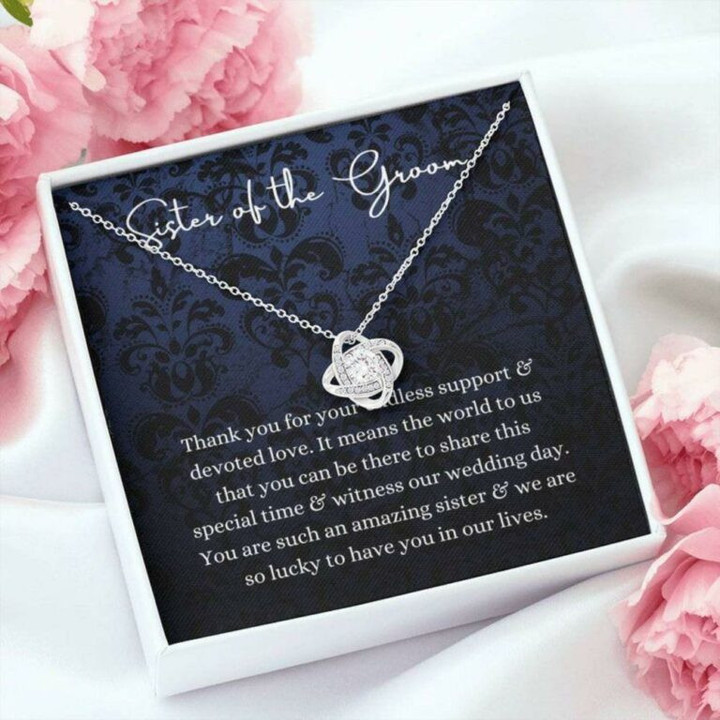 Sister Necklace Gift, Sister Of The Groom Necklace, Wedding Gift For Sister From Bride