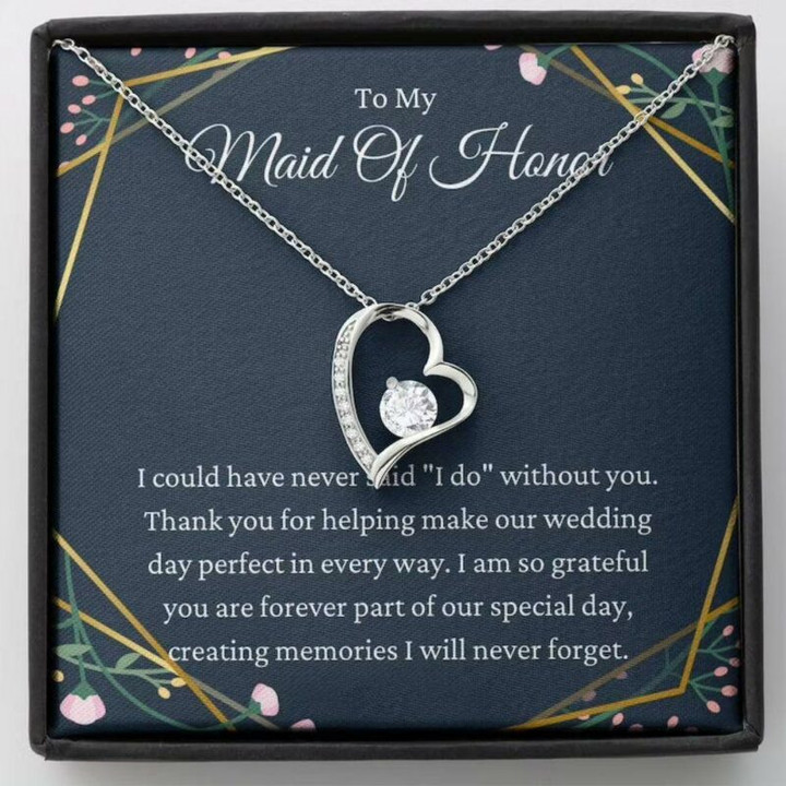 Maid Of Honor Wedding Day Necklace, Maid Of Honor Necklace Gift, Thank You For Being My Maid Of Honor