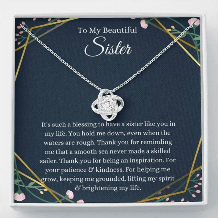 Sister Necklace Gift, To My Beautiful Sister Necklace Gift, Birthday Christmas Gift For Little Sister Big Sister