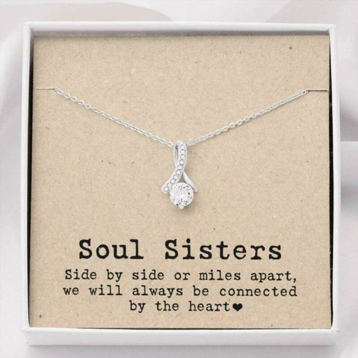 Sister Necklace Gift, Soul Sisters Gift Necklace  We Will Always Be Connected By The Heart