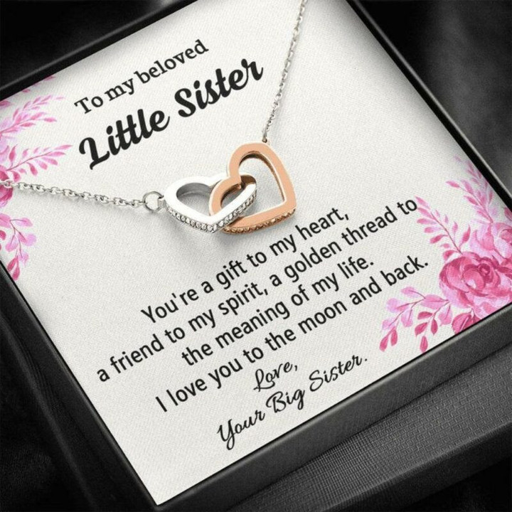 Sister Necklace Gift, To My Beloved Little Sister Necklace Gift, Gift For Little Sister From Big Sister