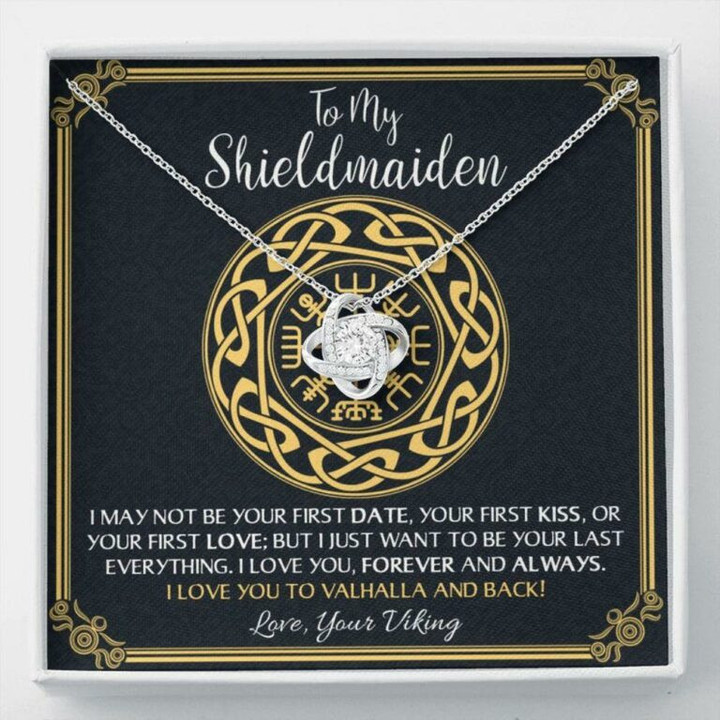 Girlfriend Necklace Gift, Wife Necklace, To My Shieldmaiden Love You To Valhalla And Back Necklace, Wife Girlfriend Viking Gift