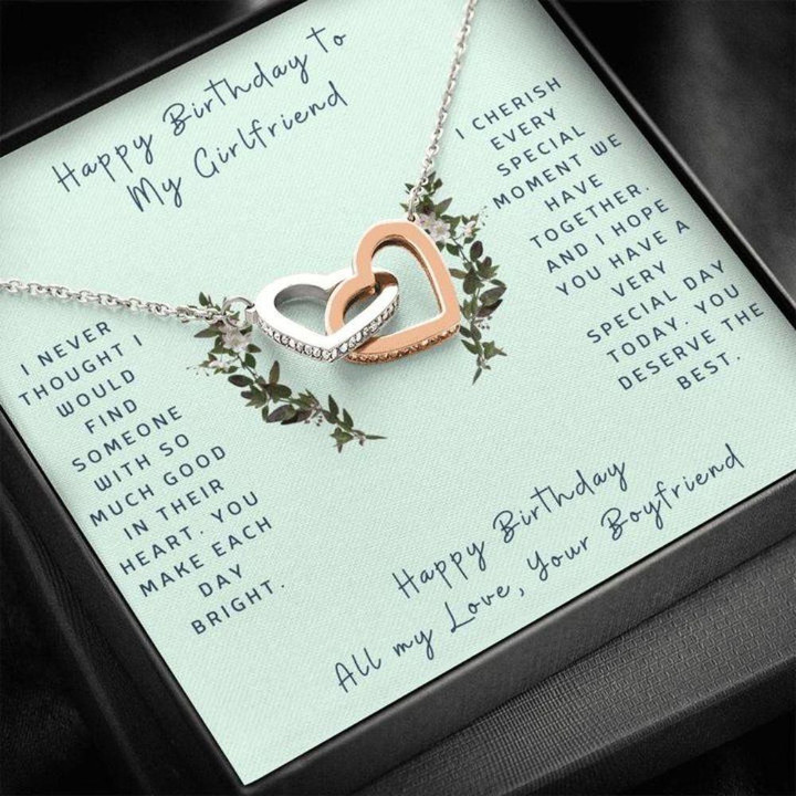 Girlfriend Necklace Gift, Gift To My Girlfriend � Gift Necklace Message Card � Birthday To My Girlfriend