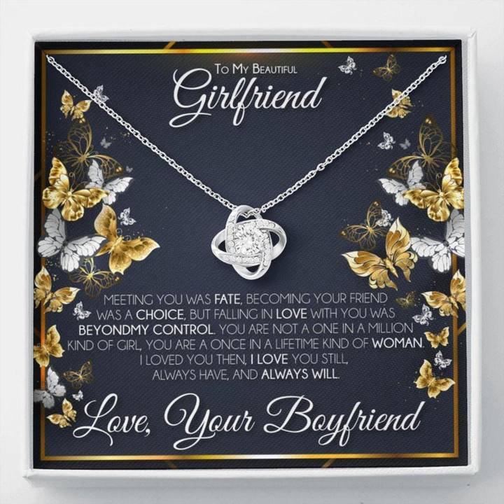 Girlfriend Necklace Gift, Valentine�s Day Necklace Gift With Message Card For Girlfriend, Gift For Fiance, Gift For Her, To My Girlfriend