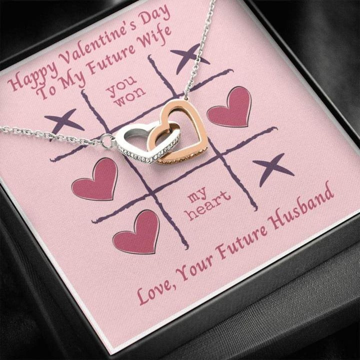 Future Wife Necklace Gift � Necklace For Fiance � Gift Necklace Message Card � To My Future Wife Fiance Tic Tac Toe