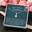 To my Bonus Daughter Beautiful Necklace, Stepdaughter Gift, Bonus Daughter Birthday Gift, Christmas Gift for Bonus Daughter, Daughter in Law