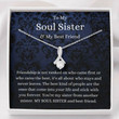 Sister Necklace, To My Soul Sister Necklace, Gift For Best Friend, Bestie, BFF, Thank You Gift For Friend