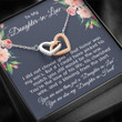 Daughter-In-Law Necklace, To My Daughter-In-Law Joined Hearts Necklace, Gift For Daughter In Law, Welcoming Daughter In Law Into Family