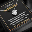 Daughter Necklace, To My Badass Daughter Crap  Black Love Knot Necklace Gift